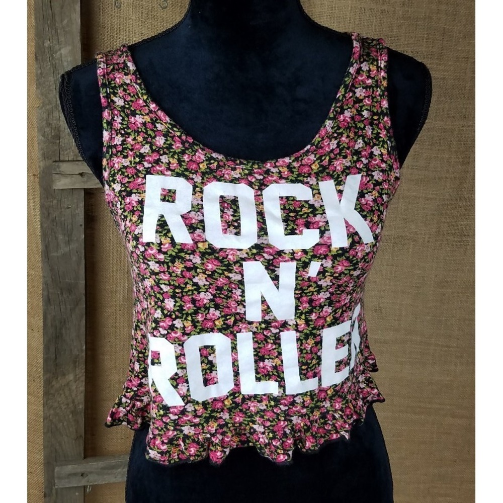 Papaya women M sleeveless cropped tank top festival Coachella cottagecore
